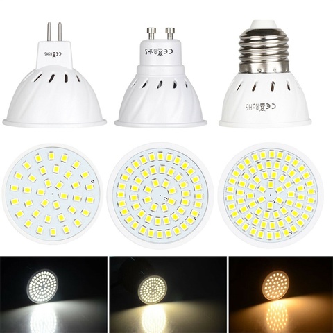 GU10 LED E27 Lamp E14 Spotlight Bulb 36 54 72 leds lampara 220V GU 10 bombillas led MR16  Lampada Spot light 12V 24V Lamp Bright ► Photo 1/6