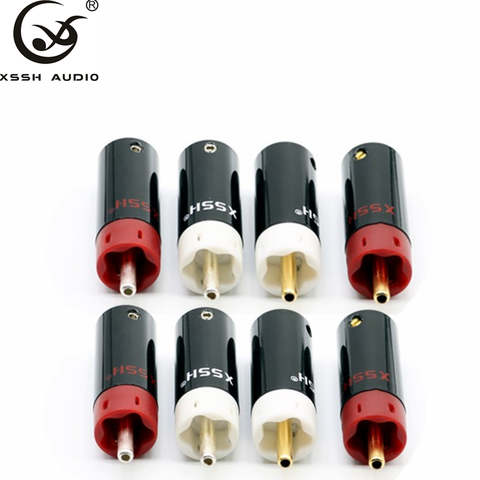 8pcs XSSH high quality Hifi audio gold plated or silver plated RCA plug connector jack is 6mm 8mm ► Photo 1/6