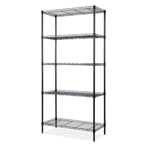 5 Tier Storage Shelf Rack Wire Shelving Unit Storage Shelves for Kitchen Office Garage (23.62 x 12.6 x 59.06)