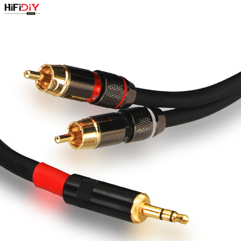 Hi-Fi Fine full stereo febrile audio line AUX 3 head line 3.5 turn RCA double lotus line 0.75 1 2 1.5 m 2 3 5 ~ 30M pure copper ► Photo 1/3