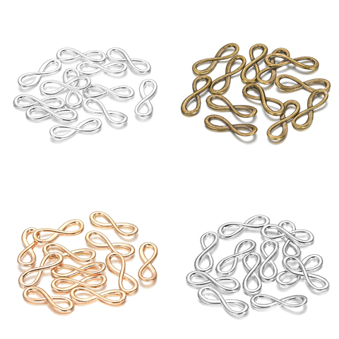 30pcs/lot 7.7*23mm Charms Infinity Symbol Connectors Gold Silver Bronze Pendants For DIY Jewelry Making Supplies Accessories ► Photo 1/6