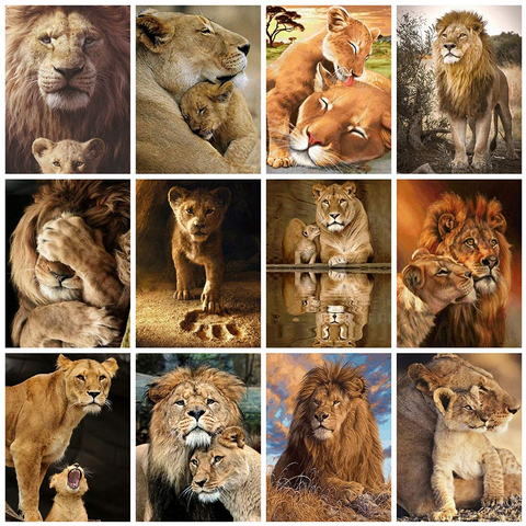 Evershine 5D Diamond Embroidery Lion Animals Diamond Painting Cross Stitch Full Square Rhinestones Mosaic Art Home Decor ► Photo 1/6