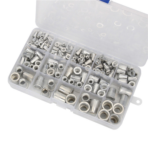 165PCS M3 M4 M5 M6 M8 Rivet NutsInsert Rivets Mix Size Aluminum Flat Head Rivet Nuts Set ► Photo 1/5