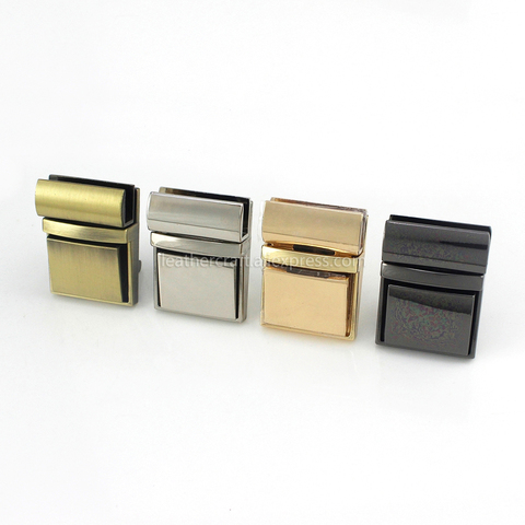 1pcs Metal Square Push Lock Turn Lock Clasp Buckle for Leather Craft Women Bag Handbag Purse DIY Hardware Accessories ► Photo 1/6