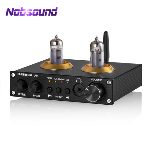 Nobsound HiFi Bluetooth 5.0 Vacuum Tube Preamp Stereo Audio Receiver Headphone Amplifier USB Music Player ► Photo 1/6