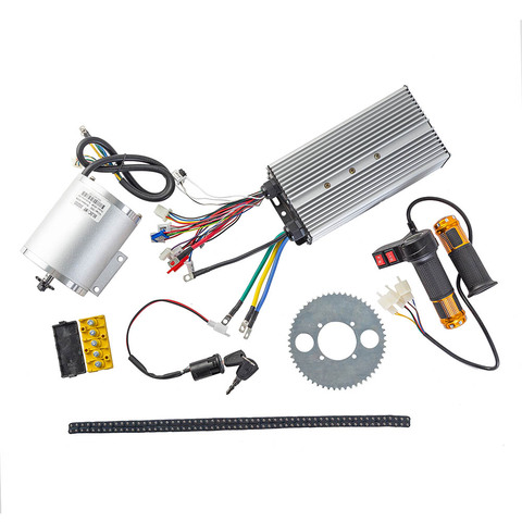 Electric Motor kit 72V 3000W , Brushless Motor Controller 48V - 72V 50A, Reverse Twist Throttle, Power Ignition Lock Scooter Kit ► Photo 1/6