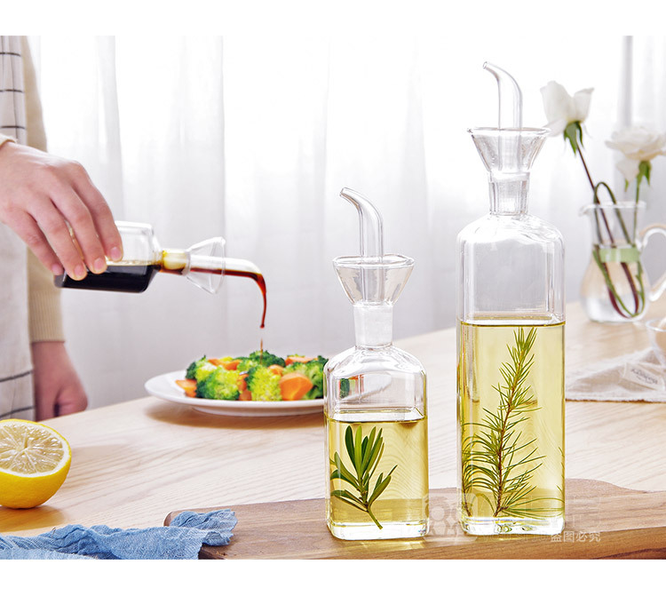 Leak Proof Glass Olive Oil Bottle Large Capacity Soy Sauce Vinegar  Container Kitchen Oil Dispenser Household Seasoning Pot - Gravy Boats -  AliExpress