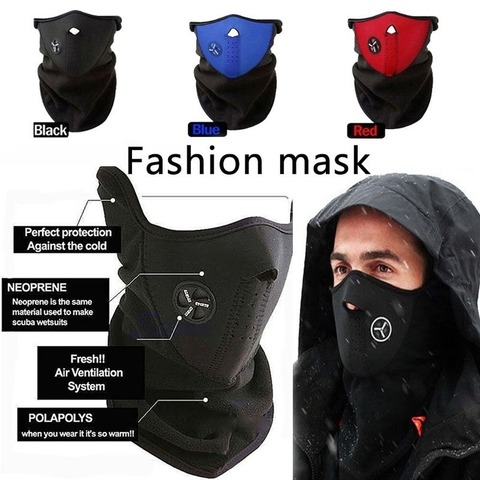 Airsoft Warm Fleece Bike Half Face Mask Cover Face Hood Protection Cycling Ski Sports Outdoor Winter Neck Guard Scarf Warm Mask ► Photo 1/6