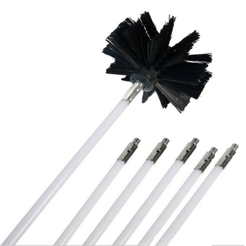 Nylon Brush With 6pcs Long Handle Flexible Pipe Rods For Chimney Kettle House Cleaner Cleaning Tool Kit ► Photo 1/6