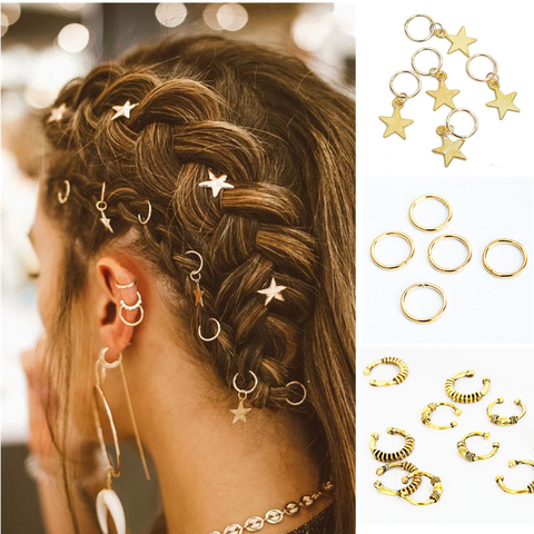 5pcs/Pack Different 39 Styles Charms Hair Braid Dread Dreadlock Beads Clips Cuffs Rings Jewelry Dreadlock Clasps Accessories ► Photo 1/6
