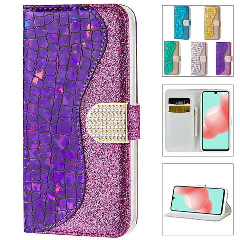 Bling Glitter Women's Wallet Case Flip Stand Case For Samsung A10 A20 A30 A40 A50 A60 A70 A01 A11 A21 S A41 A51 A71 Cover ► Photo 1/6