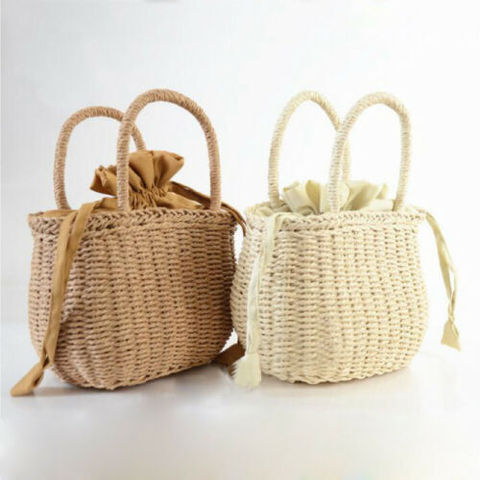 Hot Women Straw  Bags Woven Bag Summer Beach Rattan Shoulder Bag Bamboo Bag Handbag ► Photo 1/6