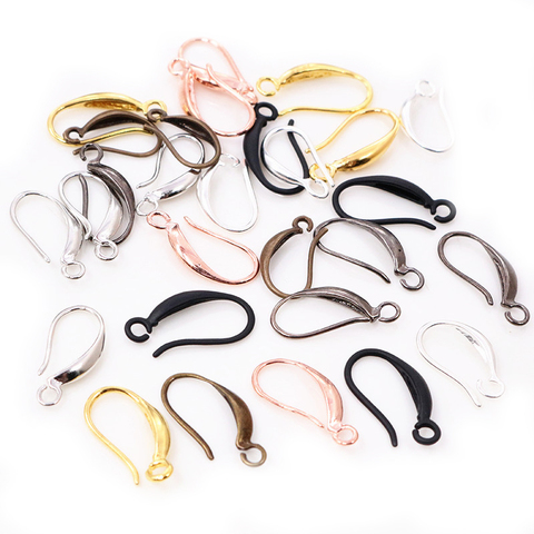 High Quality 15x9mm 20pcs Classic 7 Colors Plated Brass French Earring Hooks Wire Settings Base Settings Whole Sale ► Photo 1/6