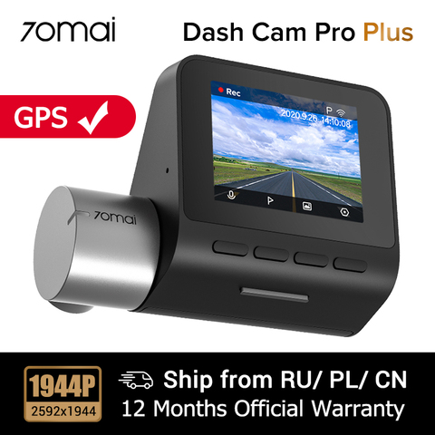 70mai Dash Cam Pro Plus 70mai A500 Built-in GPS Speed Coordinates ADAS Car DVR Cam 24H Parking Monitor 1944P App Control ► Photo 1/6
