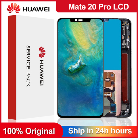 6.39'' Super AMOLED For Huawei Mate 20 Pro LCD Display Touch Screen Digitizer Assembly Repair With frame With fingerprint ► Photo 1/6