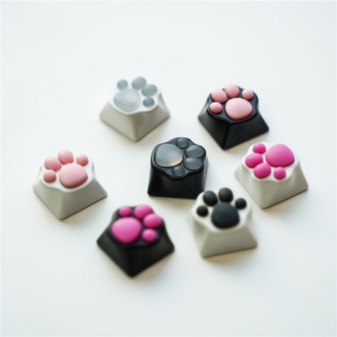 DIY Aluminio Cat key Silicona Cherry MX Metal Keycap Kitty Paw Artesanal Keycap Cat Pad Metal ESC Silica Gel Keycaps ► Photo 1/6