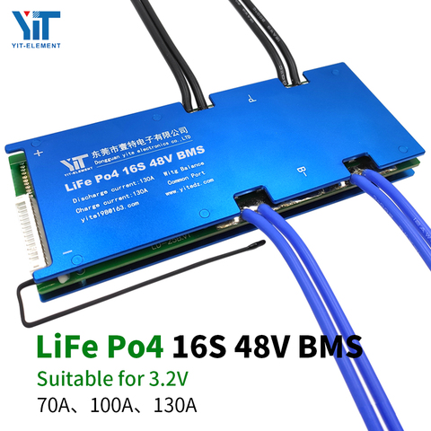 16S 48V Lithium battery 3.2V power protection board temperature protection equalization function overcurrent protection BMS PCB ► Photo 1/6