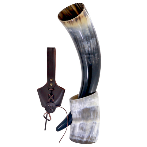 Handmade Viking Drinking Horn Cups Beer Wine Goblet Ox Horn Viking Drinking Mug ► Photo 1/1