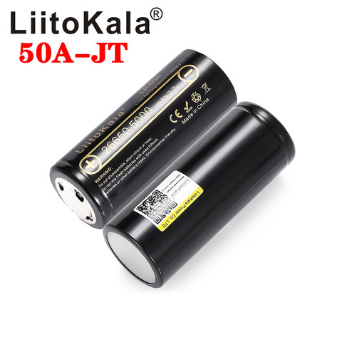 LiitoKala Lii-50A Pointed 3.7V 26650 5000mA Rechargeable batteries Discharger 26650-50A 20A Power battery for flashlight E-tools ► Photo 1/6