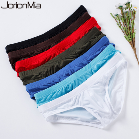 Men's Briefs Ice Silk Panties Ultra-thin Silky Breathable Underpants Man low waist briefs comfortable cool underwear male YJ003 ► Photo 1/6