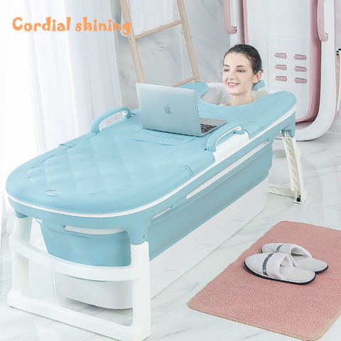 Cordial Shining Free Shipping 1.4m Adult Bath Tub Barrel Sweat Steaming Bathtub Plastic Folding Thicken Bathtub Home Massage ► Photo 1/6