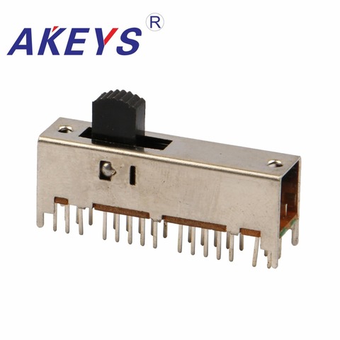 10pcs SS-64D01 6P4T-6mm Six pole four throw 4 position slide switch 30 pin DIP type with 4 fixed pin handle heights ► Photo 1/3