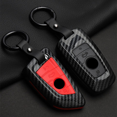 Silicone Carbon Fiber Smart Key Case Protection Cover For BMW 1/2/3/4/5/6/7/X3