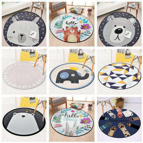 European Geometric Baby Round Carpet For Living Room Children Bedroom Rugs And Carpets Computer Chair Floor Mat Cloakroom Carpet ► Photo 1/6