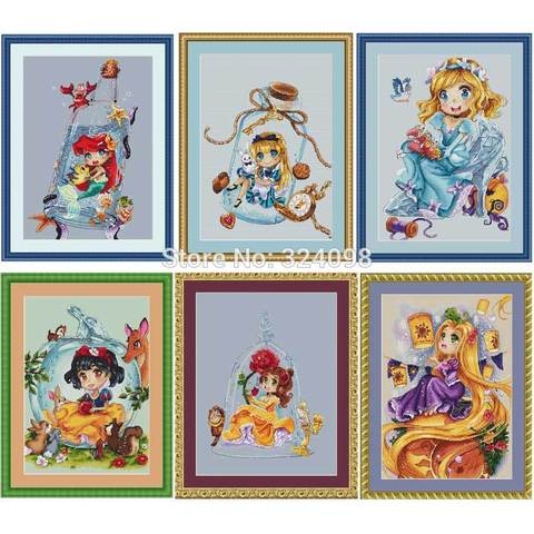 Mermaid princess patterns Counted Cross Stitch 11CT 14CT color Aida DIY Chinese Cross Stitch Kits Embroidery Needlework Sets ► Photo 1/6