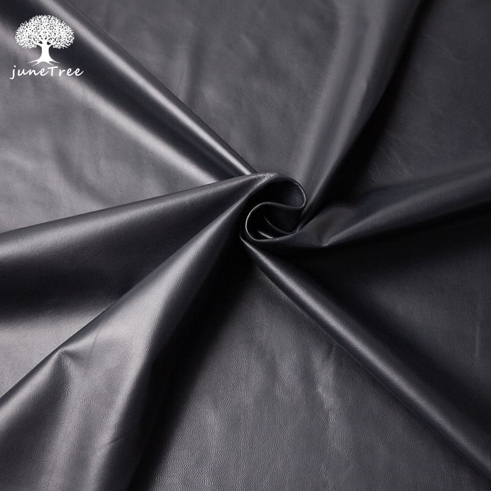 Junetree Sheep skin black real grain leather quality A grade soft  genuine leather  0.4 - 0.6mm cloth glove leather craft bag ► Photo 1/6