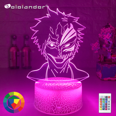 Anime Bleach Mask Face Led Night Light Lamps for Kids Bedroom Decoration Nightlight Gifts for Children Study Room Decor Light 3d ► Photo 1/6