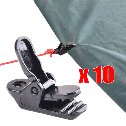 10Pcs tent canopy clip clamp tarp outdoor camp hike kit awning canvas anchor gripper snap jaw grip Caravan trap Tighten tool ► Photo 1/1