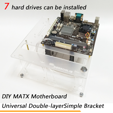 DIY motherboard MATX universal simple bracket multi-layer stack transparent can be installed 7 hard drive external NAS cooling ► Photo 1/1
