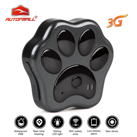 Hot 3G GPS tracker Cat Dog GPS Pet GPS Locator Real-time Tracking Waterproof WCDMA Dog Tracker Waterproof Geo-fence Free Web APP ► Photo 1/6