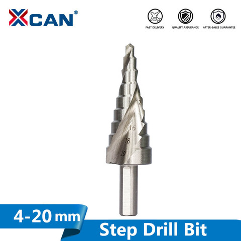 Xcan 1pc 4-20mm High Speed Steel Step Drilll Bit For Wood Metal Hole Drilling Spiral Groove Core Drill Bit ► Photo 1/6