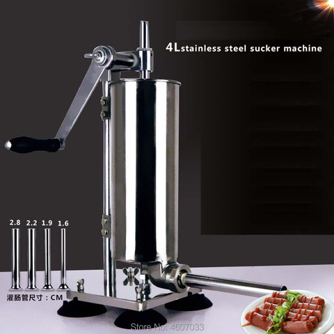 4L Manual Sausage Syringe Stainless Steel Sausage Filler Kitchen Meat Stuffing Preparation Salami Making Sausage Maker ► Photo 1/6