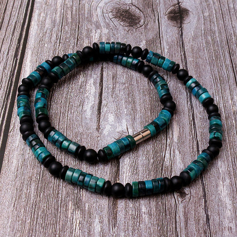 Green natural stone Necklace for Men & Women Hawaiian Surfer Jewelry ► Photo 1/4