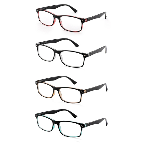 4pcs/set Spring Hinge Vintage Square Reading Glasses Women Men Magnifier Presbyopic Diopter ► Photo 1/5