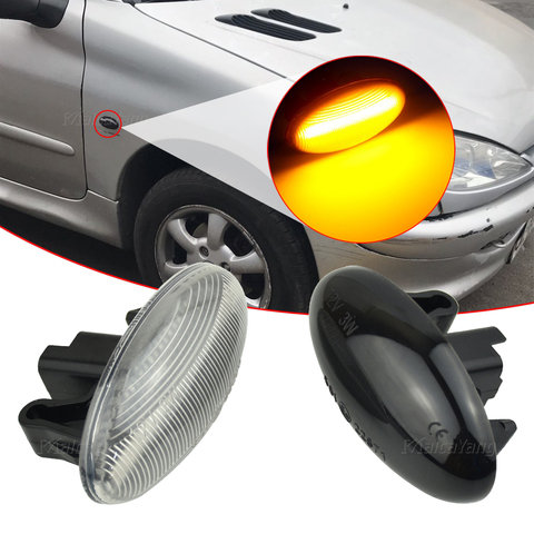 2x LED Dynamic Turn Signal Side Marker Light For Peugeot 1007 107 108 206 207 301 307 407 4007 607 Partner Expert Traveller ► Photo 1/6