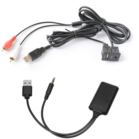 Biurlink 2022 Universal Car Wireless Bluetooth Music MP3 Adapter AUX/RCA USB Music Extend Wiring Cable for BMW for Toyota ► Photo 1/6