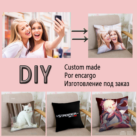 DIY Photo Custom Design Print Made Pillow Case Soft 2 Sides Printed Customized Cushion for Back Chair Rectangulart Dropshipping ► Photo 1/6