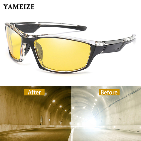 YAMEIZE Anti-glare Night Vision Glasses For Driving Men Polarized Sunglasses Yellow Lens Eyeglasses Fishing Driver Goggles Gafas ► Photo 1/6