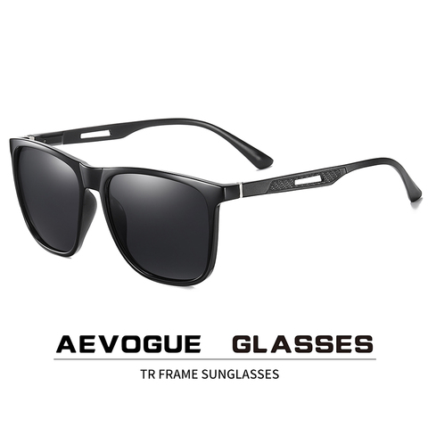 AEVOGUE Men Square Polarized Retro Sunglasses Aluminium Magnesium Temple Brand Design Driving UV400 очки мужские широкие AE0815 ► Photo 1/6