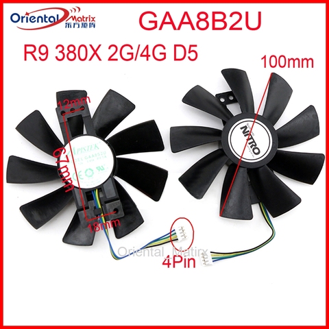 GAA8B2U - PFTA DC12V 0.45A VGA Fan For Sapphire R9 380X 380 2G 4G 5D Graphics Card Cooling Fan ► Photo 1/6