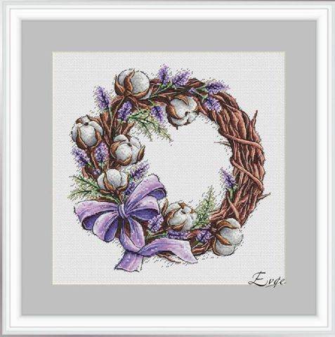 Cotton ribbon wreath Cross Stitch Kit Package Greeting Needlework Counted Cross-Stitching Kits  Counted Cross stich ► Photo 1/6