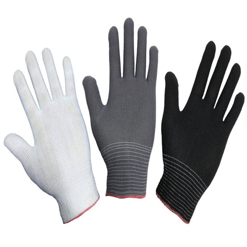 Unisex Full Finger Work Gloves Elastic Wrist Knit Nylon Safety Protecter Mittens 