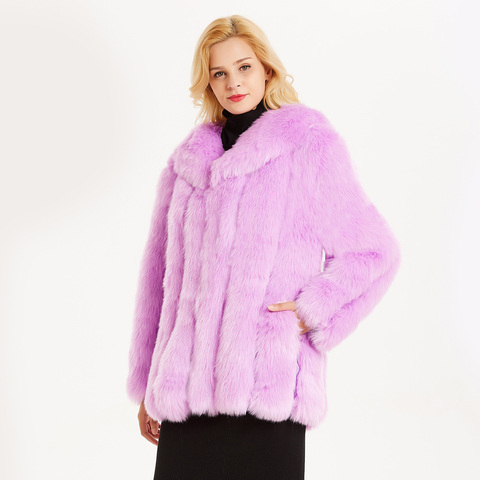 ZADORIN Luxury Turn Down Fur Collar Furry Faux Fox Fur Coat Winter Women Plus Size Faux Fur Jacket Thick Warm Women Clothes 2022 ► Photo 1/6