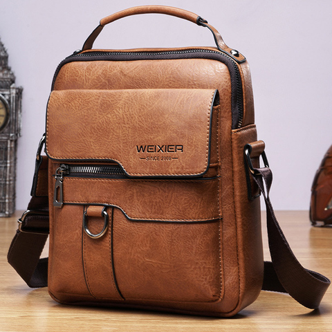 Brand New Men's Messenger Bag Large Capacity Business Shoulder Bag Leather Handbag Fashion Men's Bag Briefcase Travel Bag ► Photo 1/6