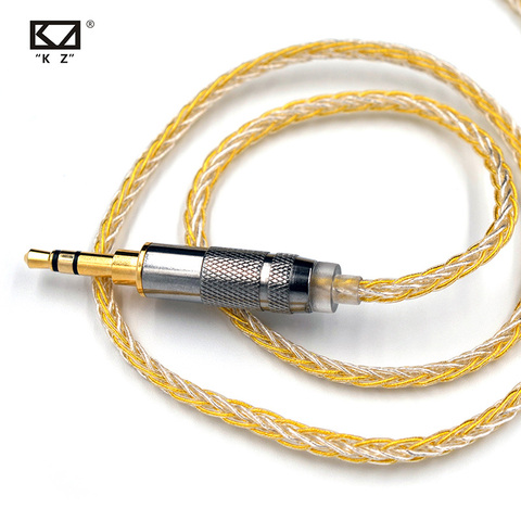 KZ Official Earphones Gold Silver Mixed Upgrade plated cable Headphones wire for KZ Original ZSN ZS10 Pro AS10 AS16 ZST ES4 ZSN ► Photo 1/6