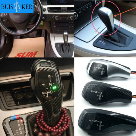 For BMW E46 E39 E60 E90 E92 E82 E87 E38 E84 E83 E53 E86 E89 LED Gear Shift Knob Automatic LHD RHD - Carbon Fiber Color ► Photo 1/6